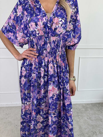 Pams Flower Viscose - Klänning nu i viskos med blomstermönster och smock