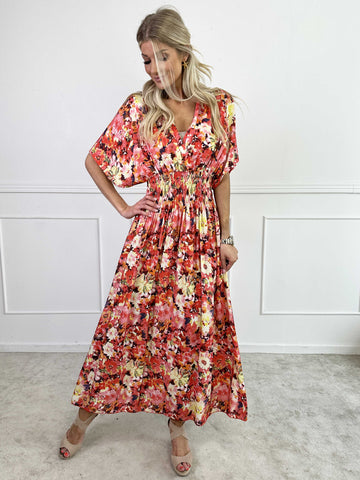 Pams Flower Viscose - Klänning nu i viskos med blomstermönster och smock