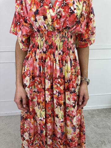 Pams Flower Viscose - Klänning nu i viskos med blomstermönster och smock