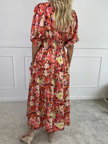 Pams Flower Viscose - Klänning nu i viskos med blomstermönster och smock