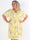 Pams Fly Short - Elastisk plus size-klänning med blommor och fåglar