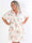 Pams Fly Short - Elastisk plus size-klänning med blommor och fåglar