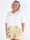 Pams Gold Flower Shorts - Elastiska shorts i plusstorlek med guldblad