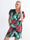 Pams Leaf Playsuit O/B - Mönstrad jumpsuit med resår i stora storlekar