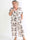Pams Leafage Jumpsuit - Plus size jumpsuit i lövmönster med guldfärgade tofsar