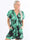 Pams Leaf Playsuit - Elastisk playsuit i plusstorlek med bladmönster