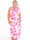 Pams Leaf Sleeveless - Plus size-klänning med bladmotiv och smockad midja