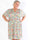 Pams Multi Flower Short - Klänning i plus size med blommönster och gulddetaljer