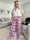 Pams sweet flower pants - Elastiska byxor utan veck med elastisk linning