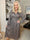 Pams Pattern Midi L/S - Elastisk kjole i krølfrit stof med lange ærmer