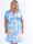 Pams Peony Short - Kort elastisk plus size-klänning med blommigt tryck