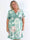 Pams Peony Short - Kort elastisk plus size-klänning med blommigt tryck