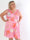 Pams Petal Short - Kort plus size kjole med kronblade og guld detaljer