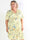 Pams Rosette Short - Plus size kjole med fine blomster og guld detaljer