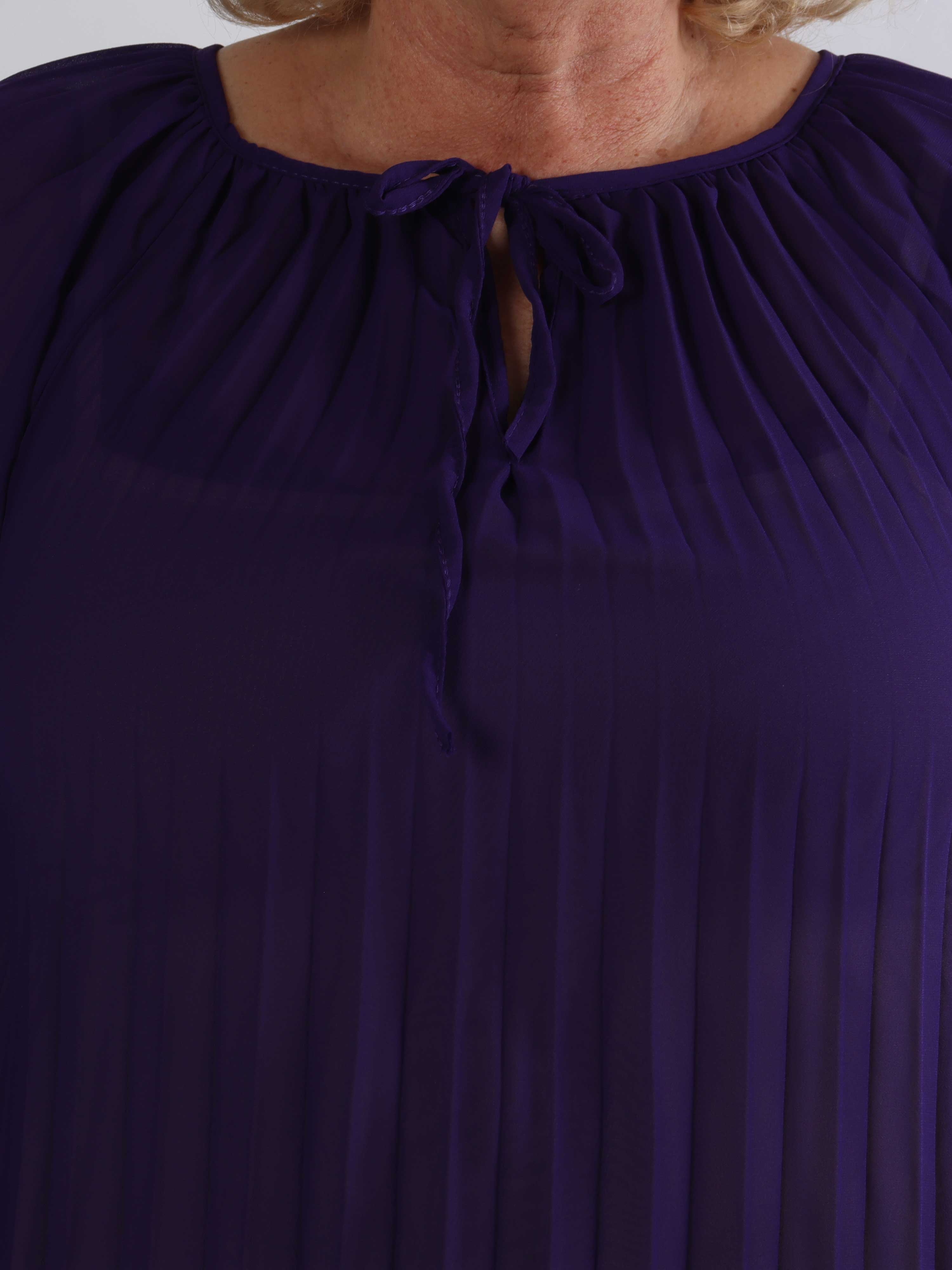 Philippa - Sød plisseret plus size kjole i semi-transparent chiffon