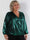 Rakel Shiny - Langærmet plus size bluse i skinnende stof