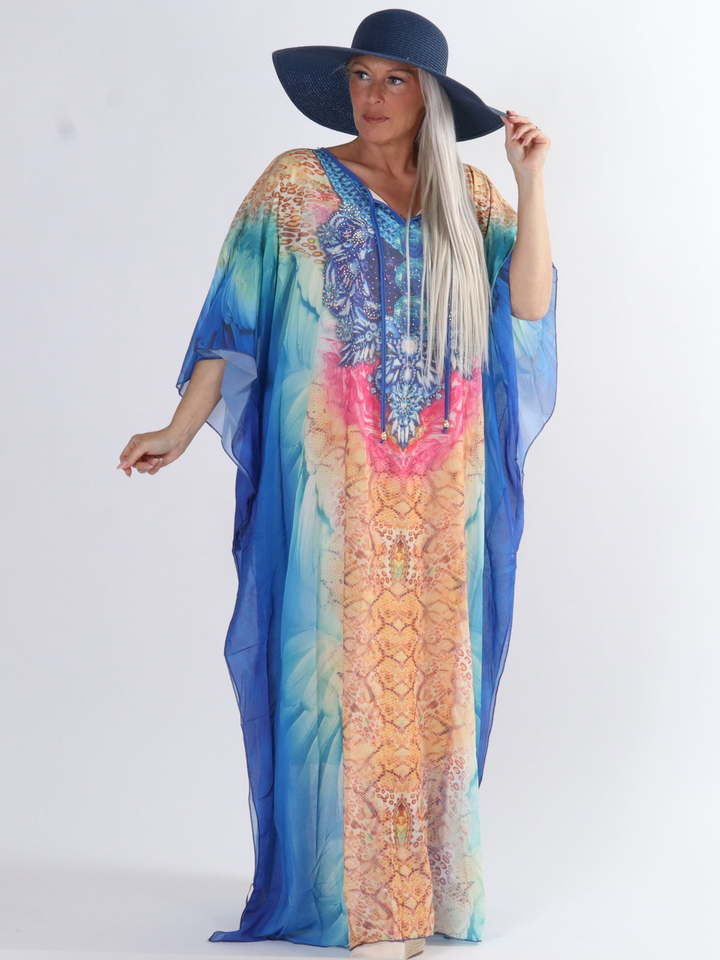 Sasha Snake - Lång plus size tunika med ormmönster och strass