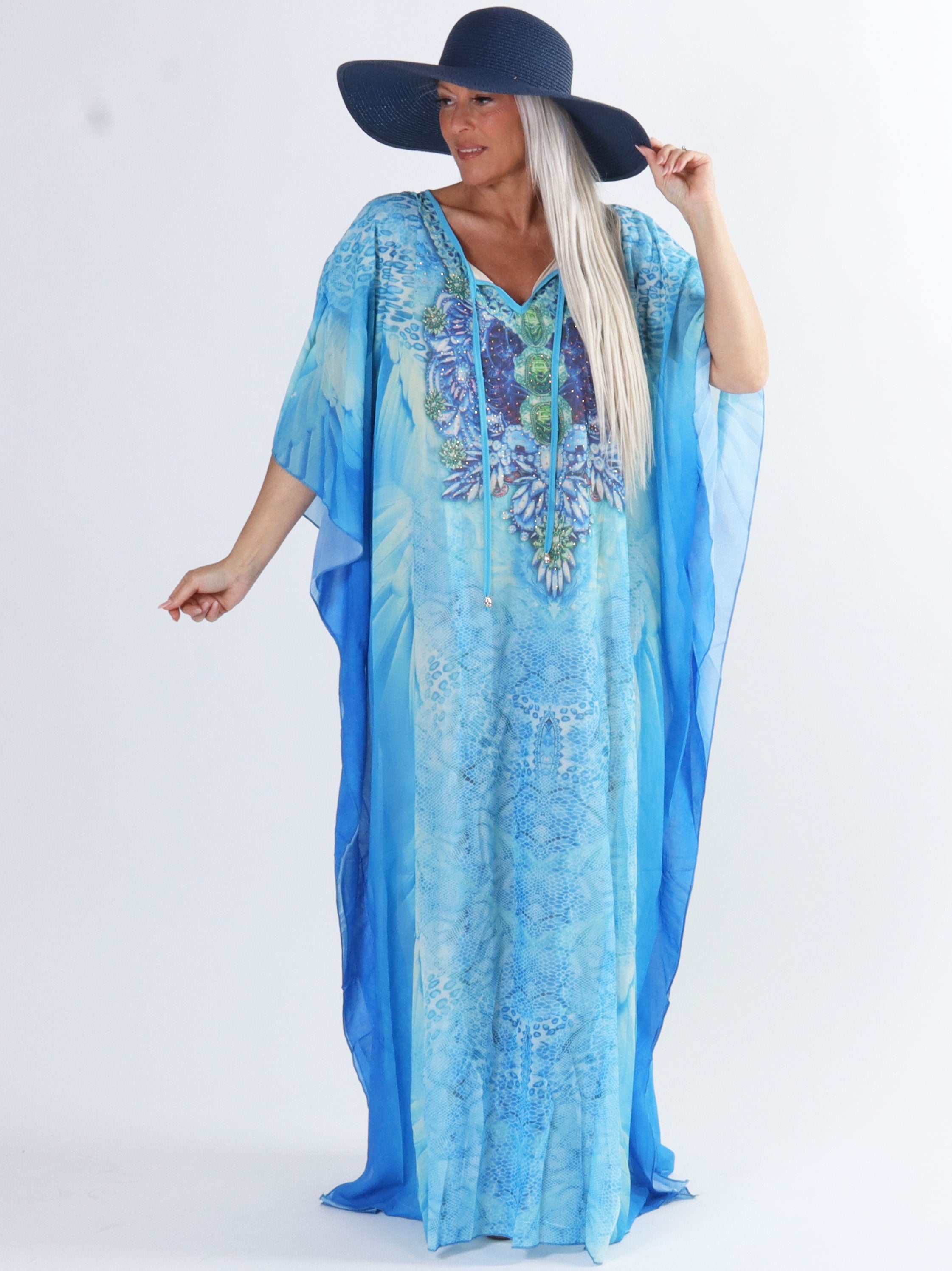 Sasha Snake - Lång plus size tunika med ormmönster och strass