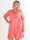 Savina Gold - Elastisk plus size klänning i omlott-look med guldprickar