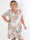 Savina Flower - Blomstret elastisk plus size kjole i slå-om-look