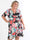 Savina Flower - Blomstret elastisk plus size kjole i slå-om-look