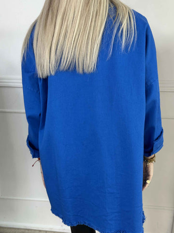 Scarlett - Jeansjacka med axlar av spets