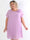 Scarlett - Plus size kjole i plisseret chiffon med fin blomst ved skulderen