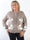 Sehra - Stickad kofta i plus size med fina ballongärmar och vackert broderade blommor