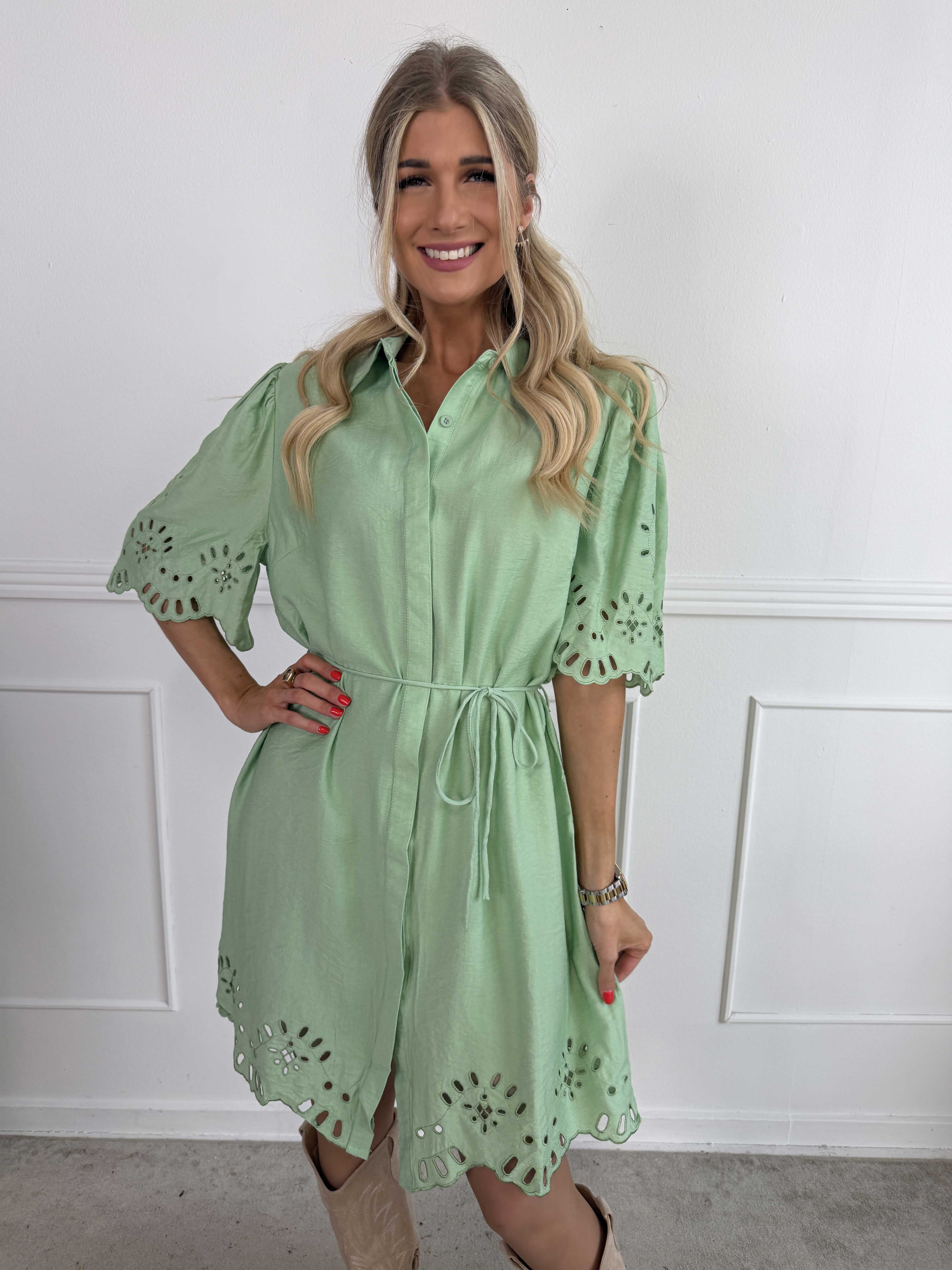 Slavica - Skjortekjole i viskose med søde detaljer