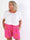 Stevie Summer - Plus size shorts i bomulds musselin-stof med sommermotiver
