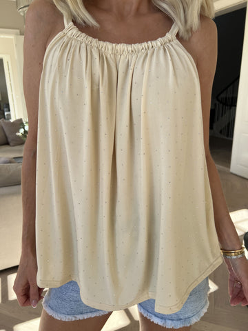 Sunlove Crystal Top - Enfärgad elastisk topp med mock neck