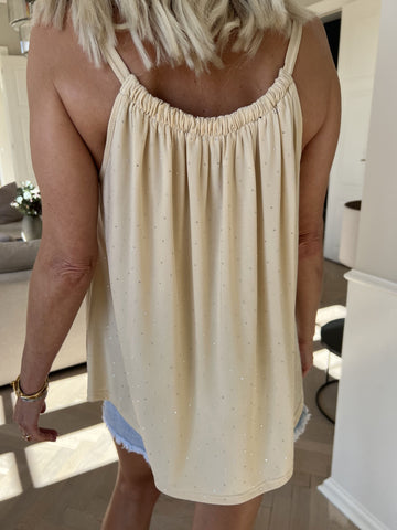 Sunlove Crystal Top - Enfärgad elastisk topp med mock neck