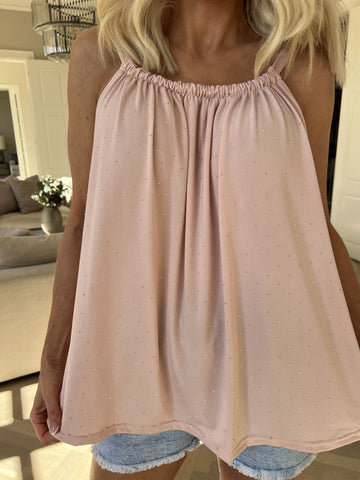 Sunlove Crystal Top - Enfärgad elastisk topp med mock neck