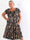 Tea Butterfly - Plus size kjole med smukt sommerfugleprint og elastisk udskæring