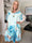 Tricia - Tunikakjole med chiffonlag med blomstermotiver