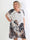 Tricia - Plus size tunikakjole med chiffonlag med blomstermotiver