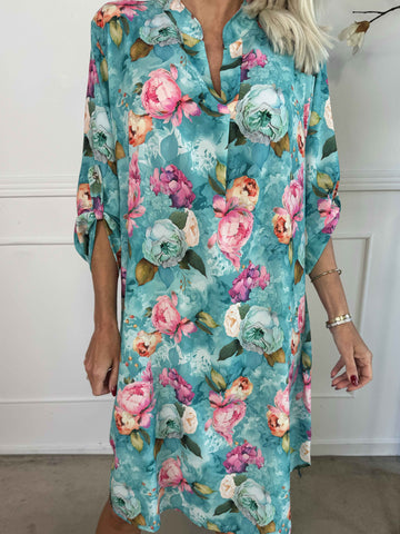 Vanesa Flower Dress - Klänning i lätt viskos med blommiga motiv
