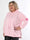 Victoria - Plus size hoodie med et pink mærke på ærmet