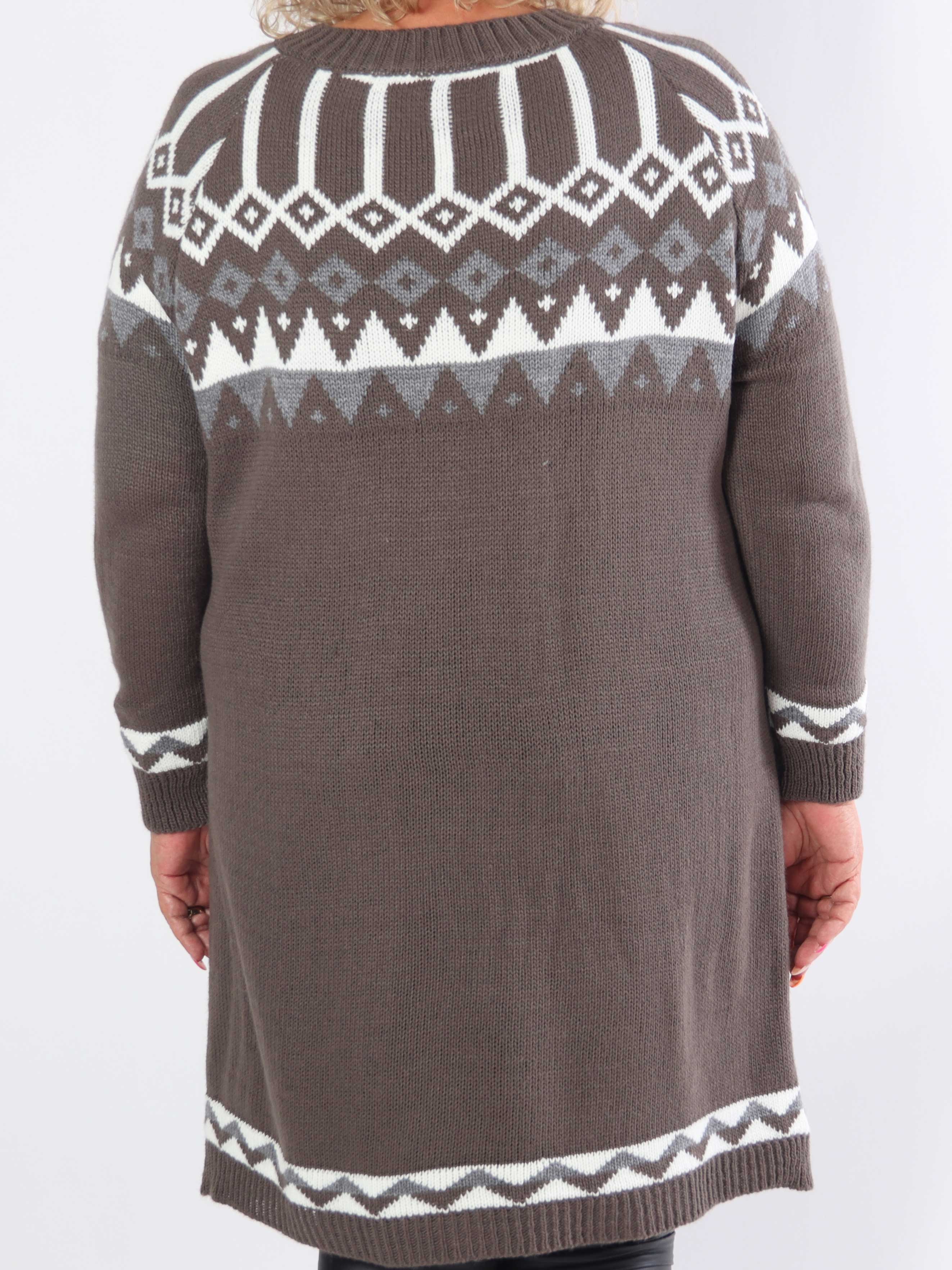 Viola - Stickad klänning med flerfärgat mönster