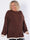 Violet - Stickad blus i plus size med färgad kant