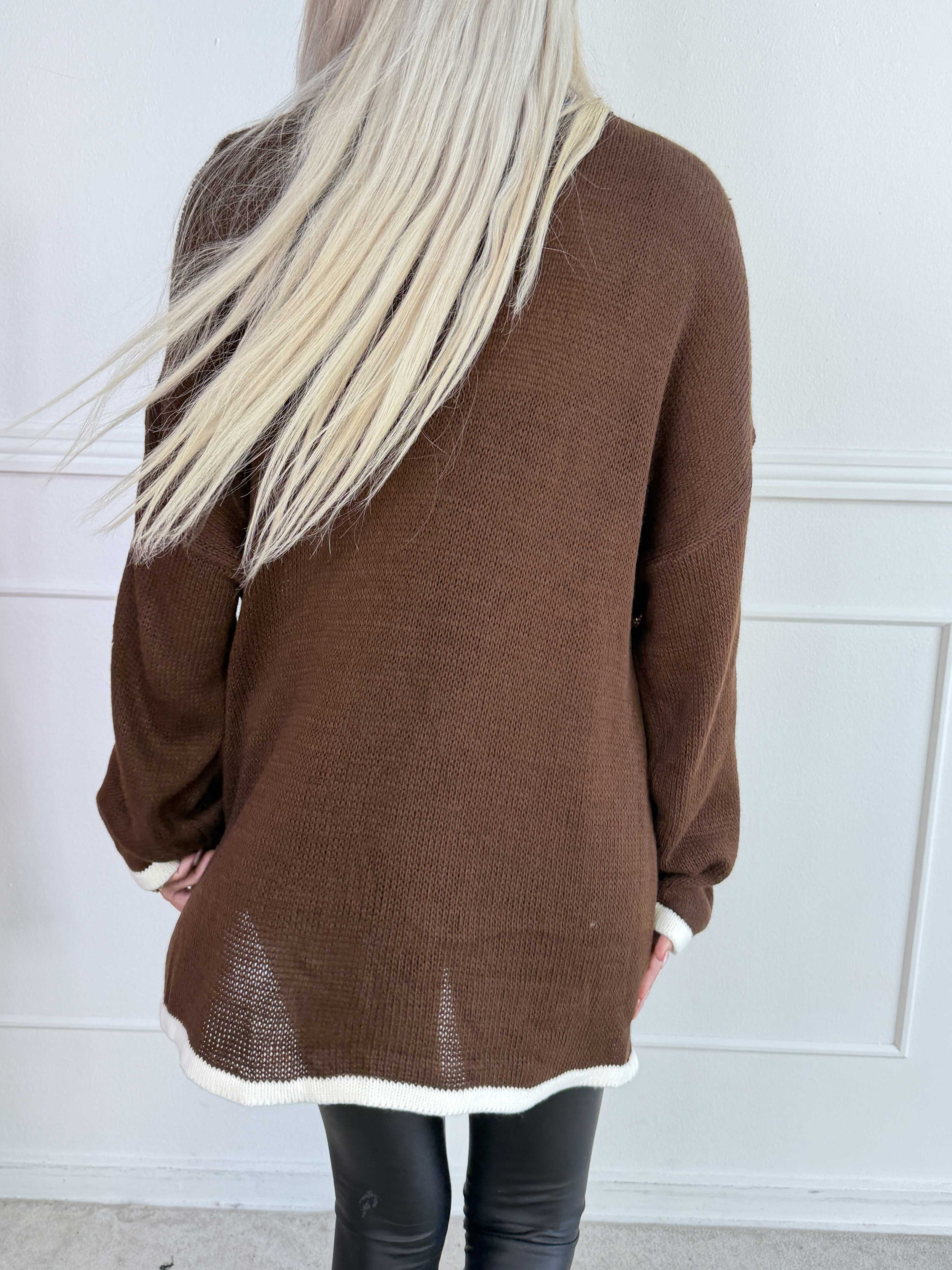 Vivianne - Sød strikbluse med fine hjerter