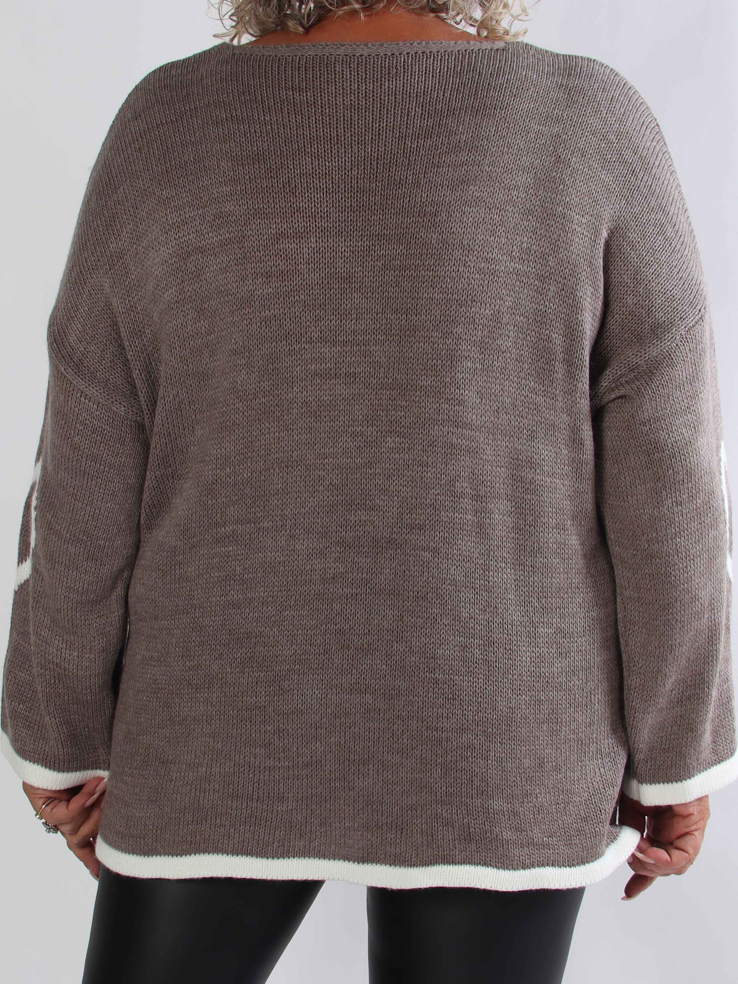 Vivianne - Sød plus size strikbluse med fine hjerter