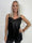 Vivil - Shiny elastisk top med blondekanter