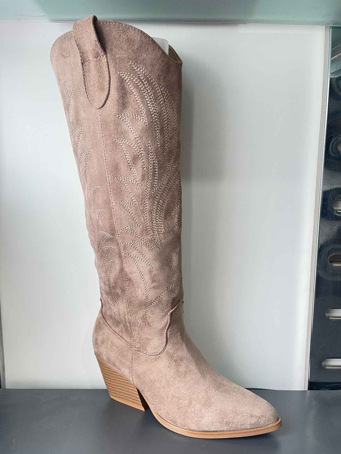 Castor - Langskaftede cowboystøvler i ruskindslook