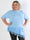 Camemi - Plus size t-shirt med indsyet top med blondekant forneden