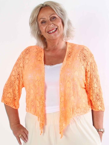 Cassiopea - Let plus size cardigan i viskose med hulmønster