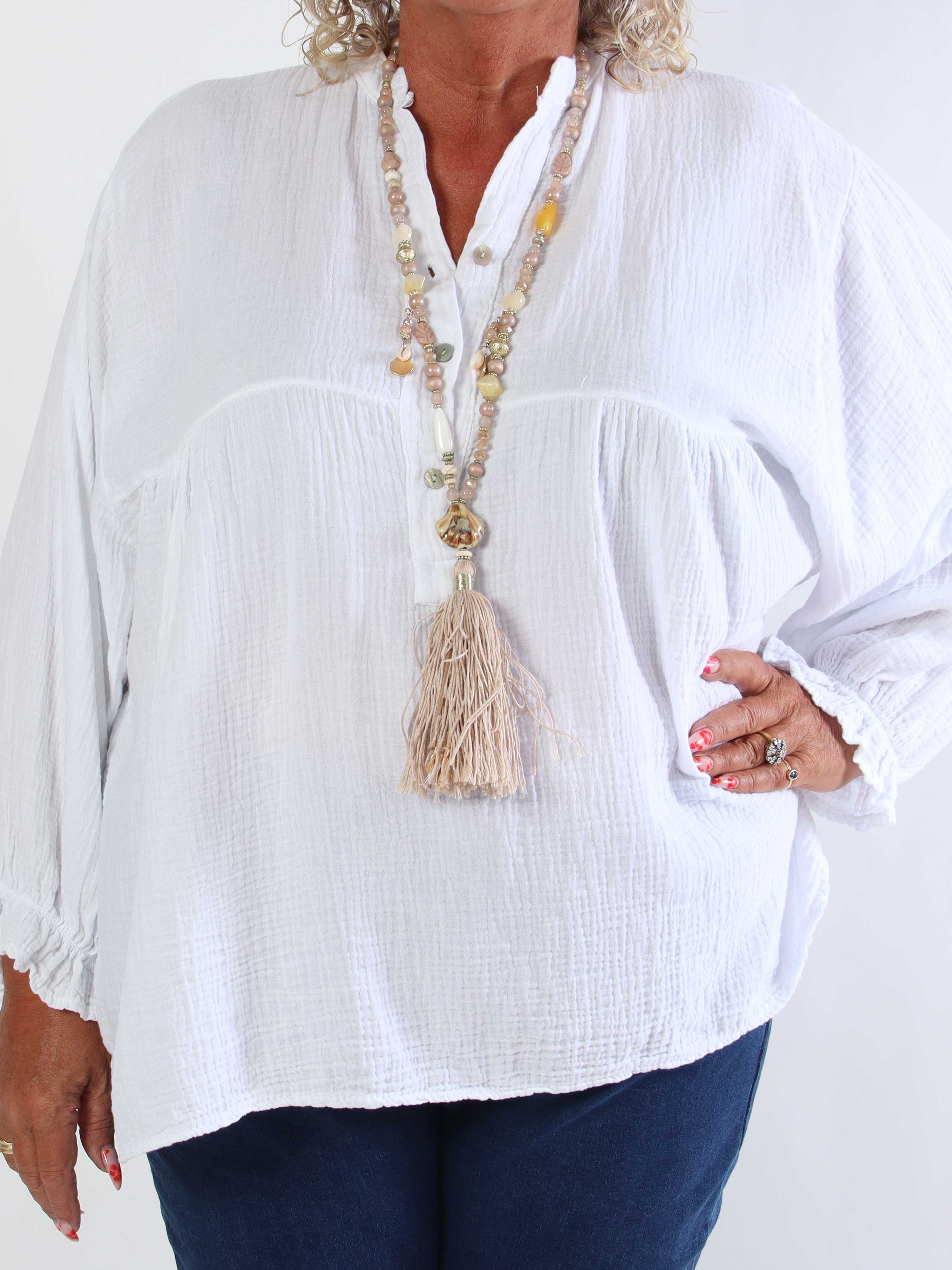 Diva Plain – Enfärgad plus size tunika i mjuk bomullsmuslin