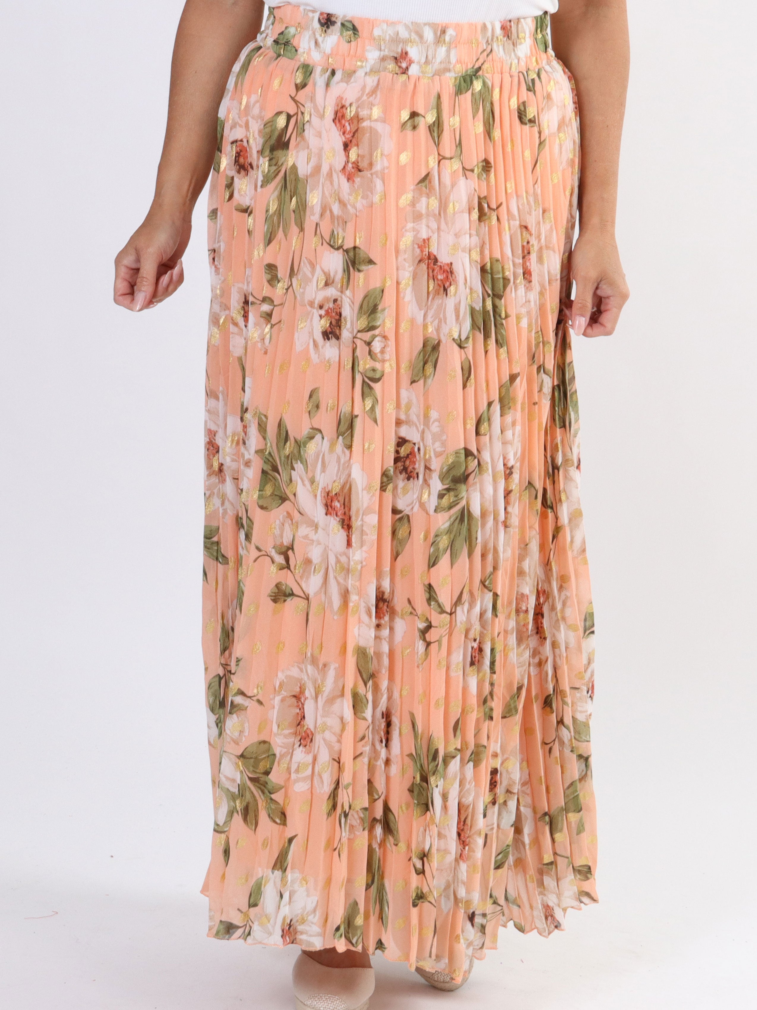 Josefine - Söt plisserad kjol med blommigt mönster