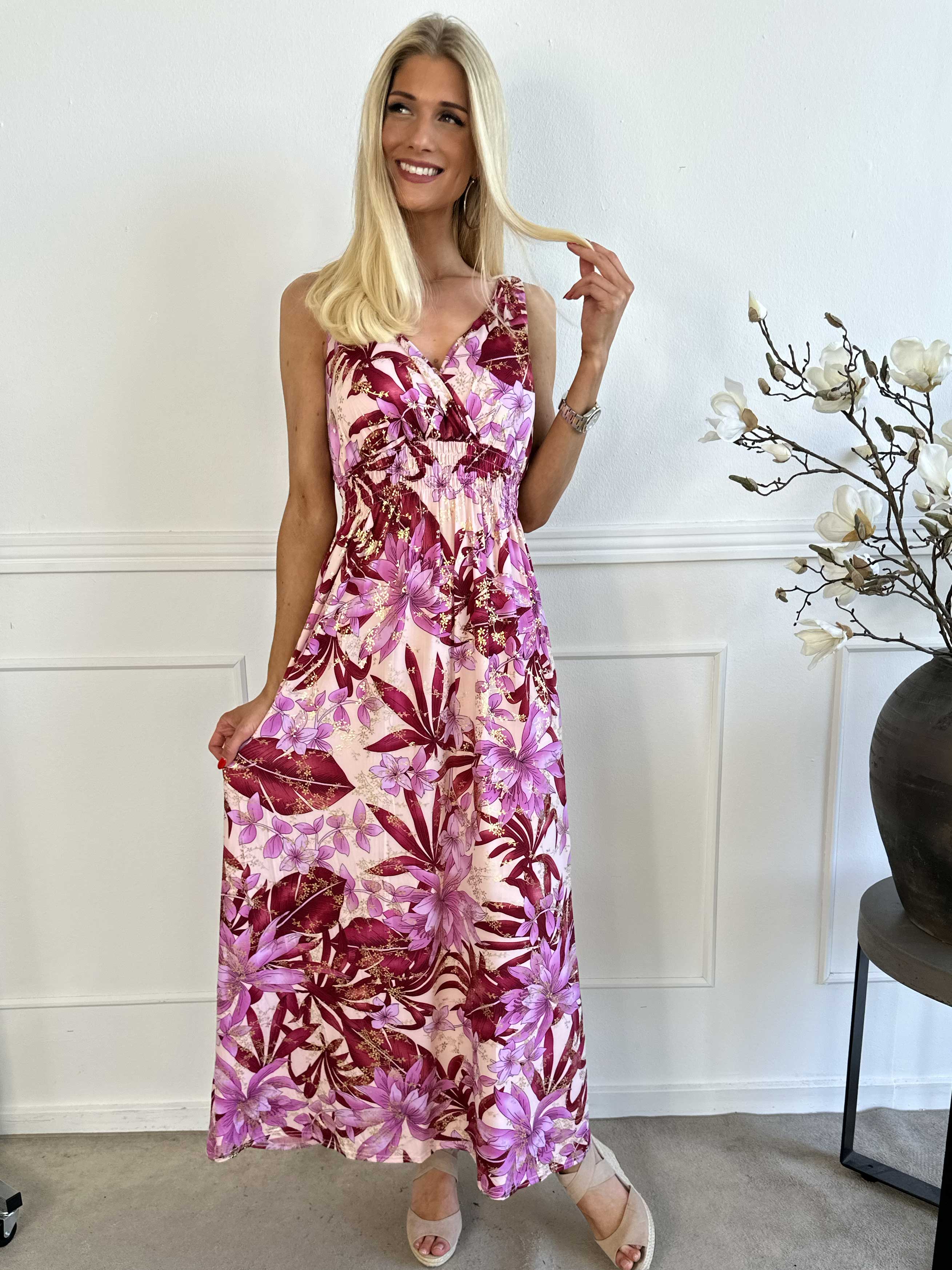 Kenza Gold - Klänning med band i elastiskt material