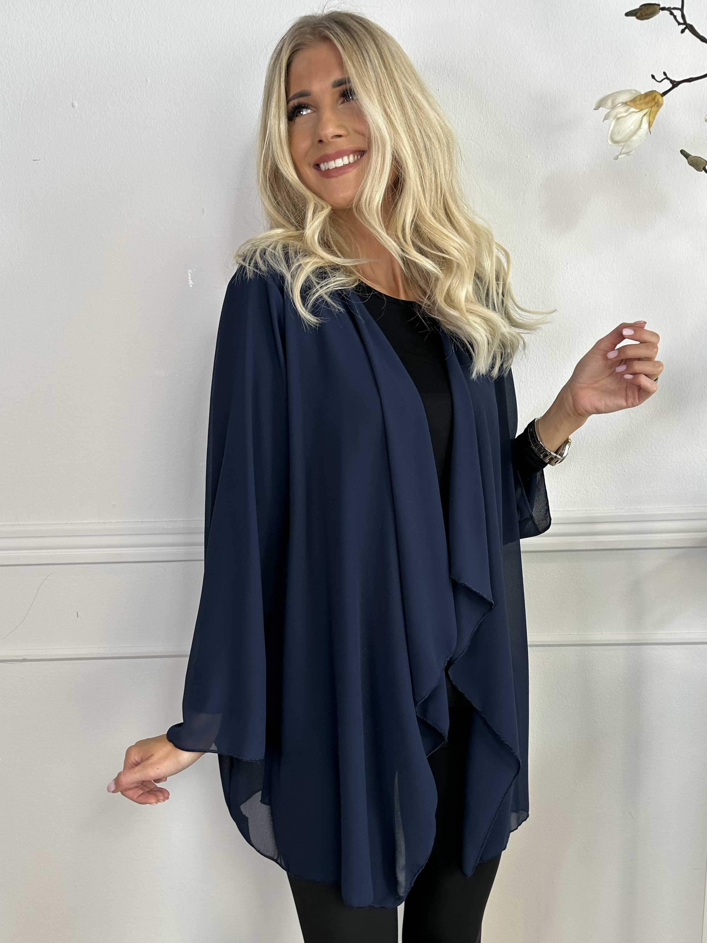 Layla - Kort lätt cardigan i chiffong